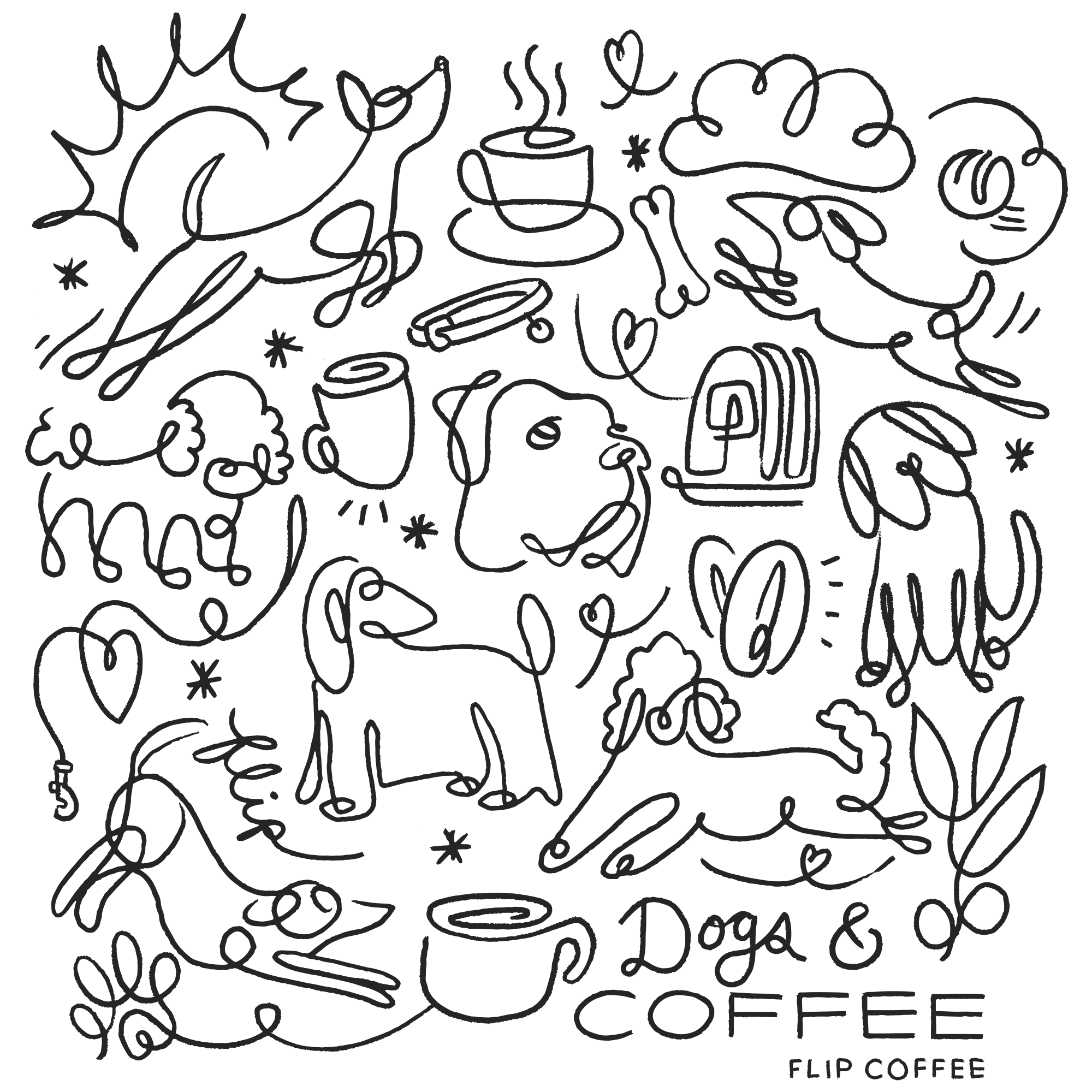 DOGS & COFFEE- Unisex t-shirt / Solid Light