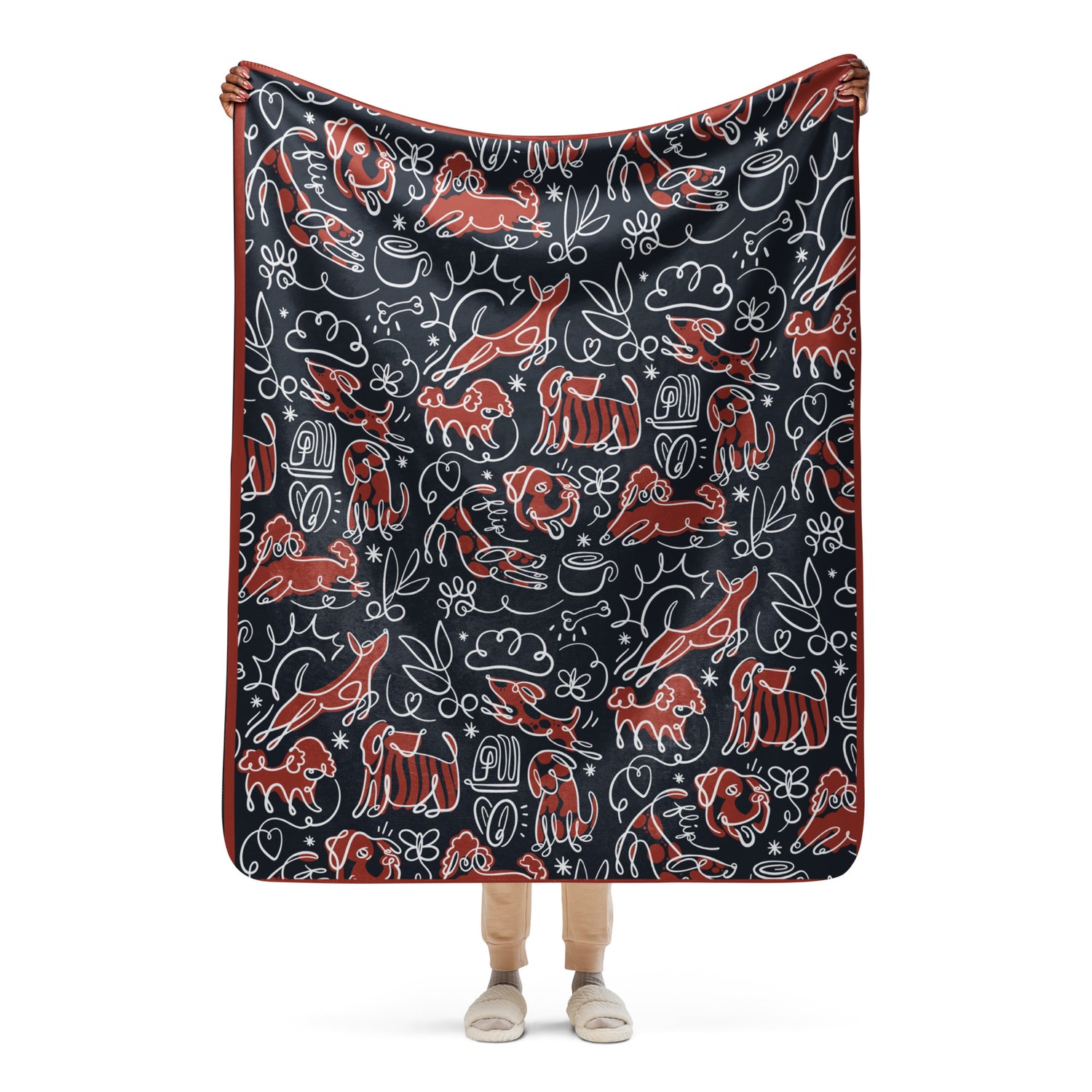 Flip Coffee Sherpa Blanket Brown & Black