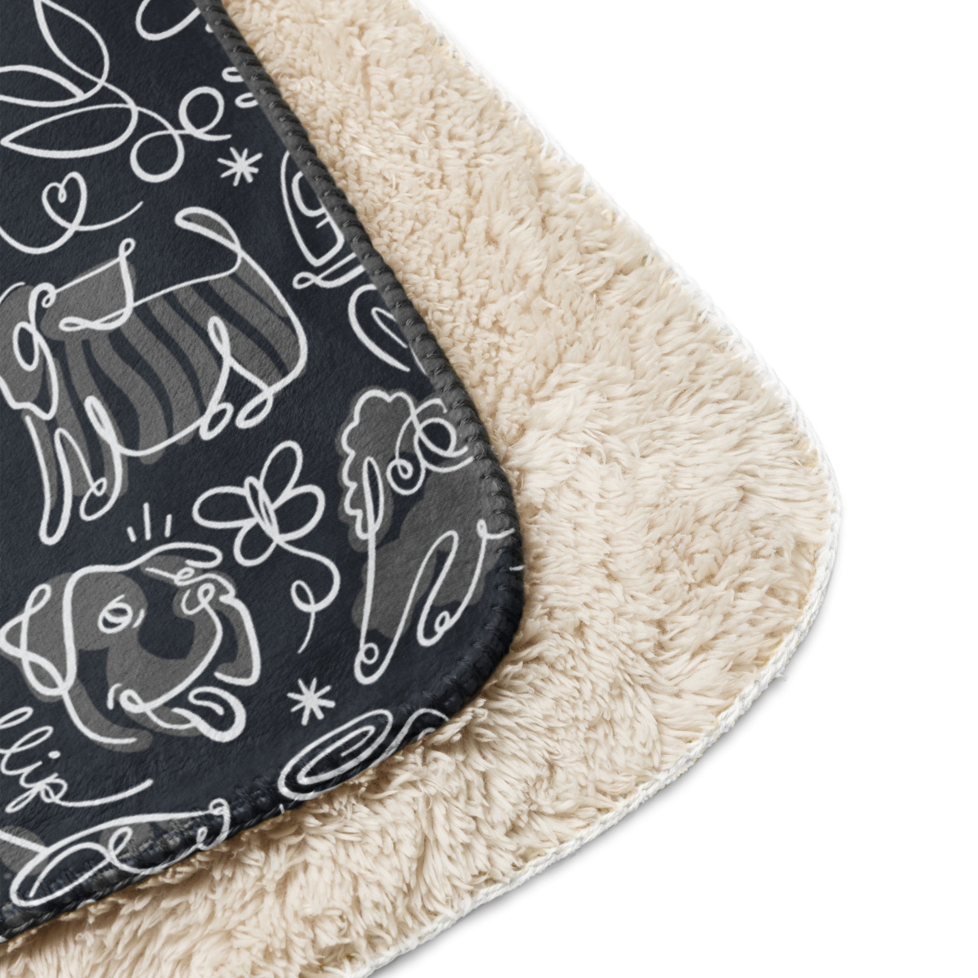 Flip Coffee Sherpa Blanket Black & Gray