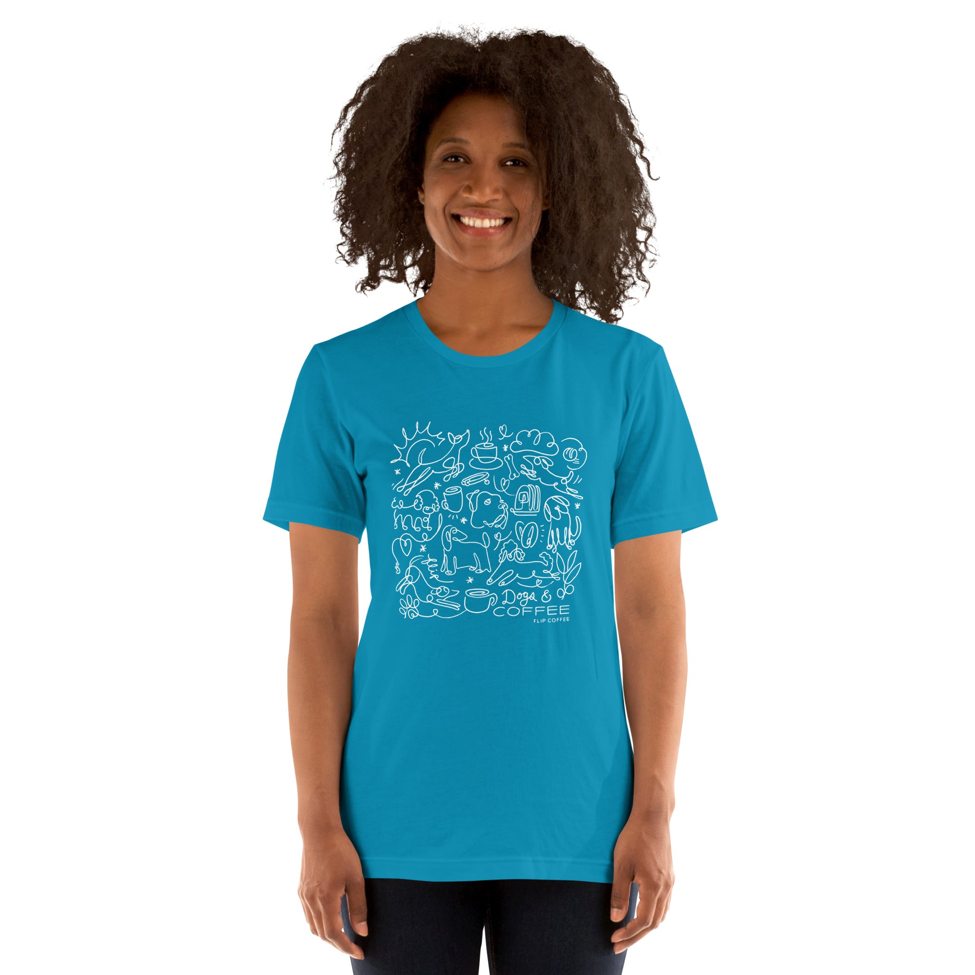 DOGS & COFFEE - Unisex t-shirt / Solid Dark