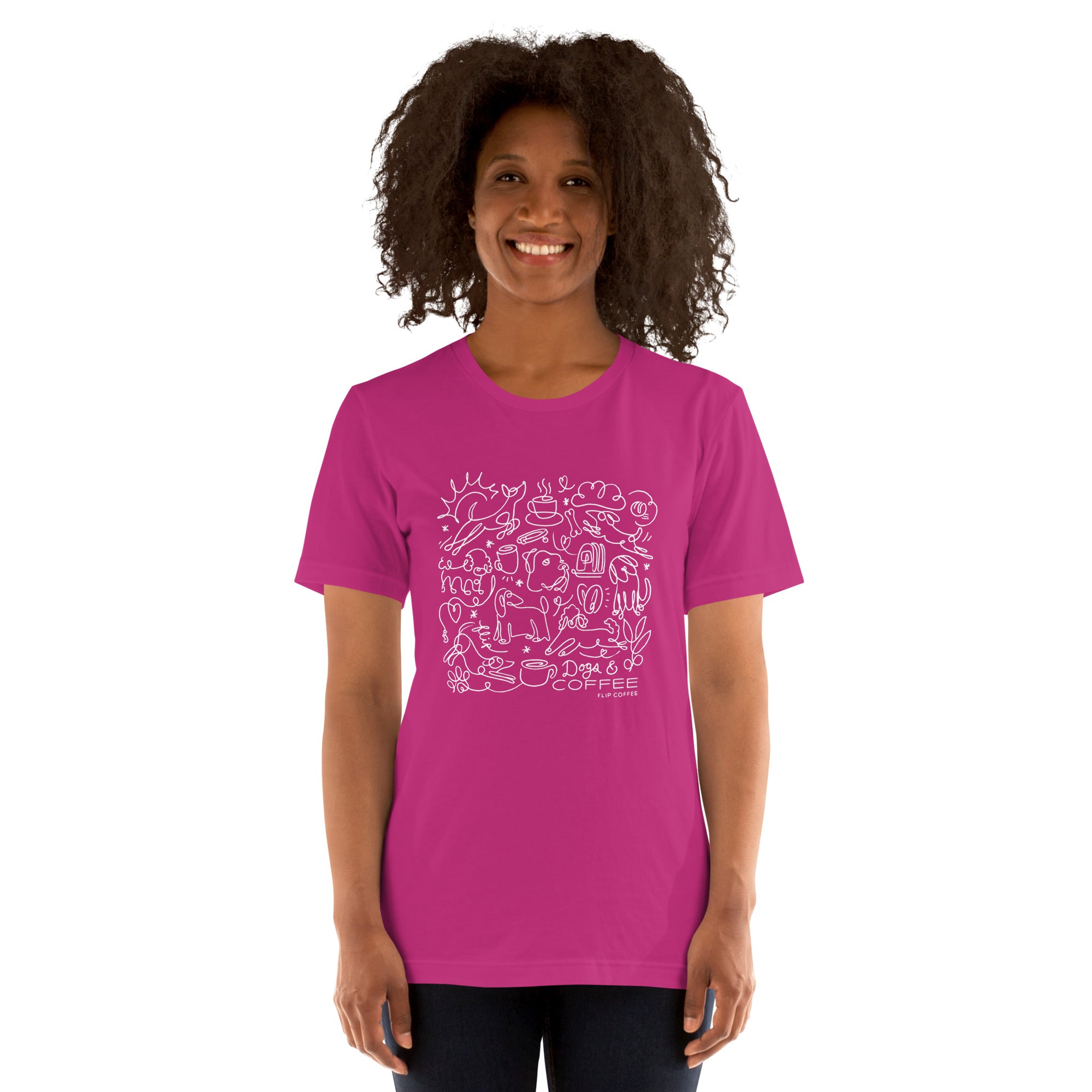 DOGS & COFFEE - Unisex t-shirt / Solid Dark