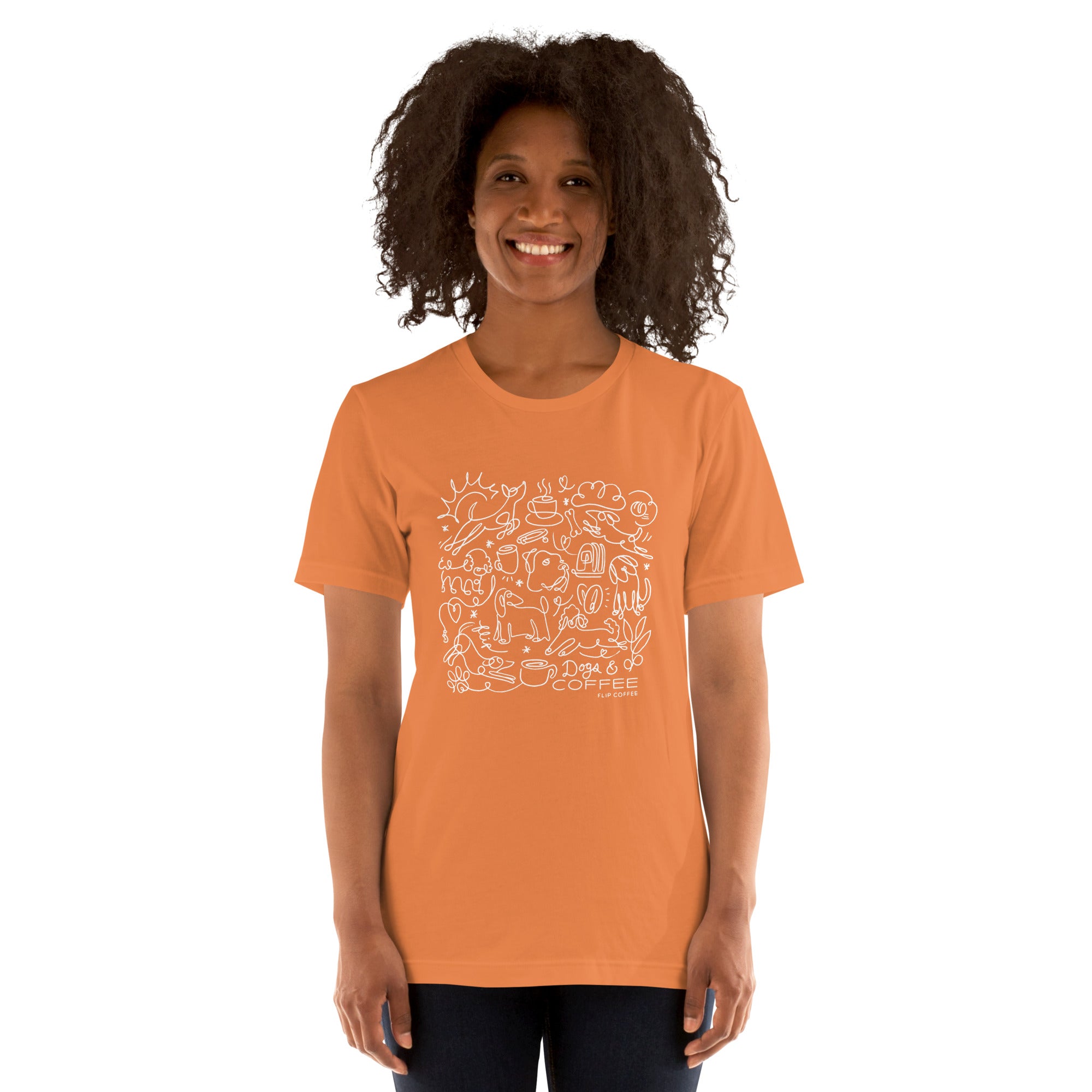 DOGS & COFFEE - Unisex t-shirt / Solid Dark