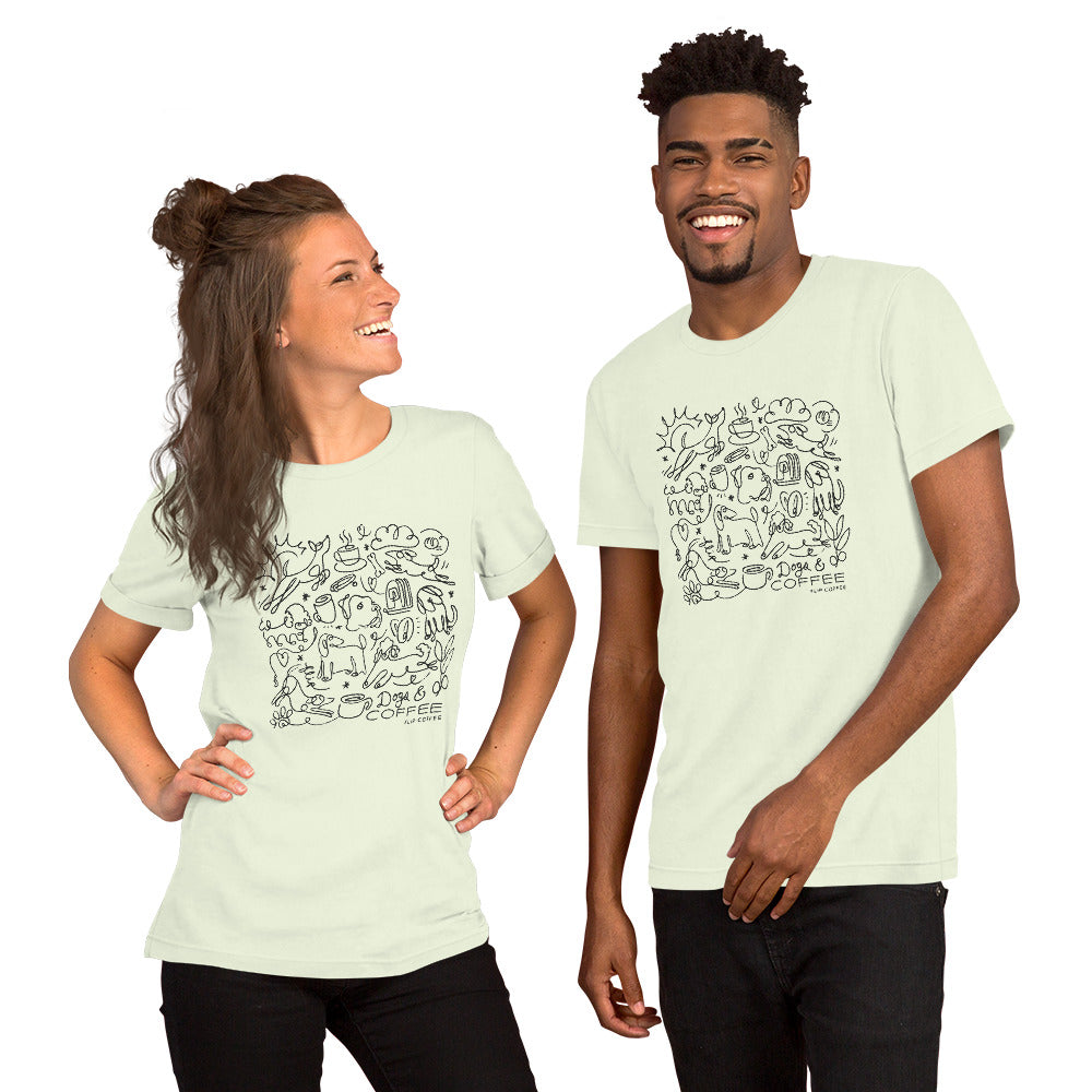 DOGS & COFFEE- Unisex t-shirt / Solid Light