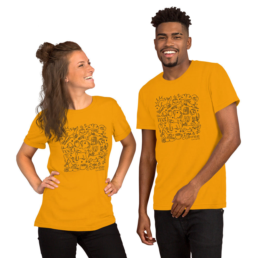 DOGS & COFFEE- Unisex t-shirt / Solid Light