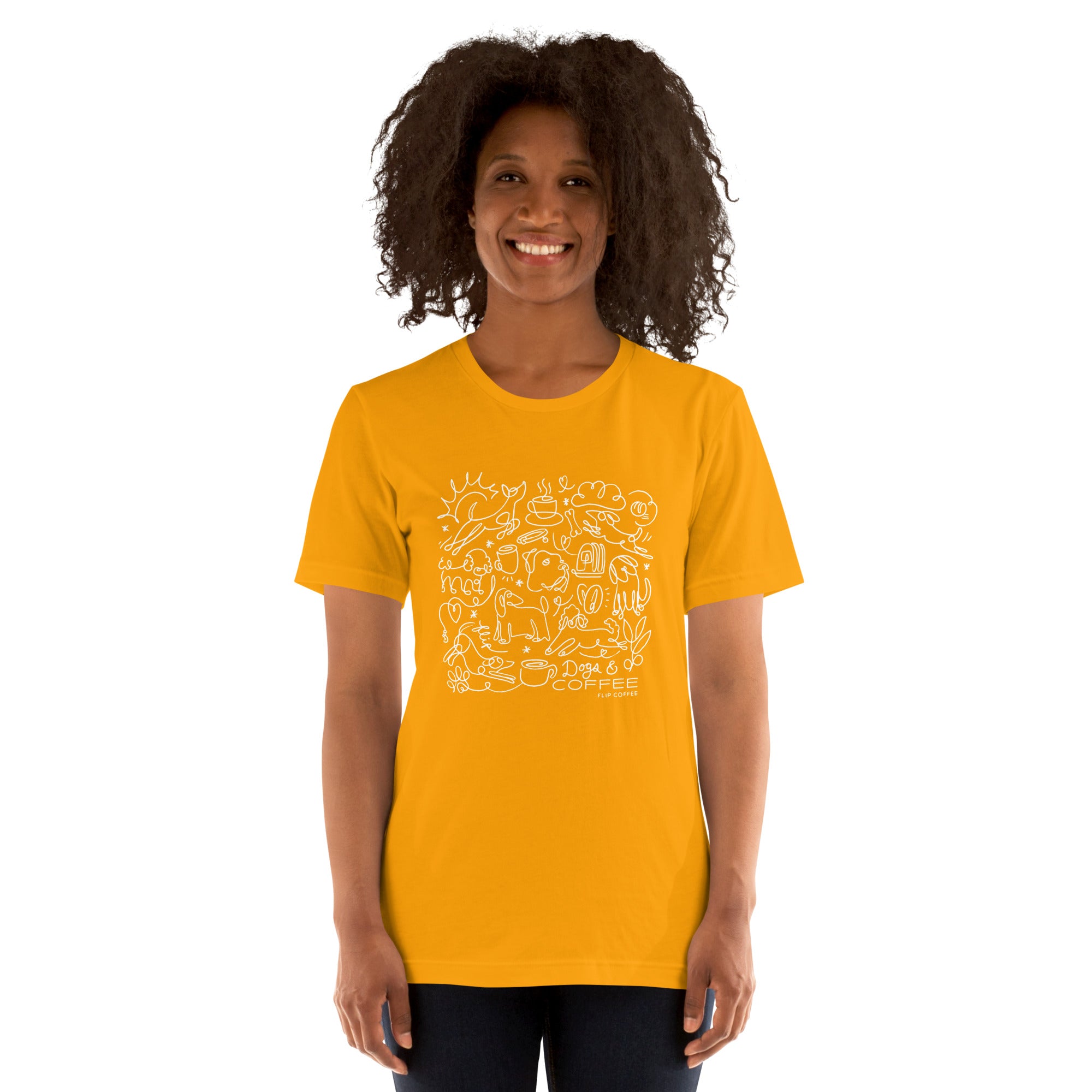 DOGS & COFFEE - Unisex t-shirt / Solid Dark