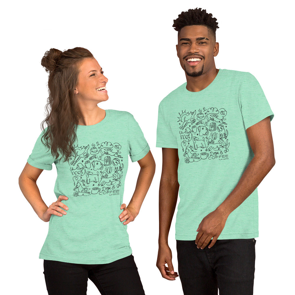 DOGS & COFFEE- Unisex t-shirt / Solid Light