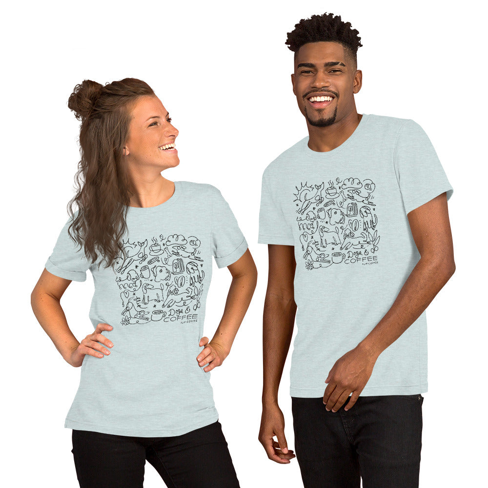 DOGS & COFFEE- Unisex t-shirt / Solid Light