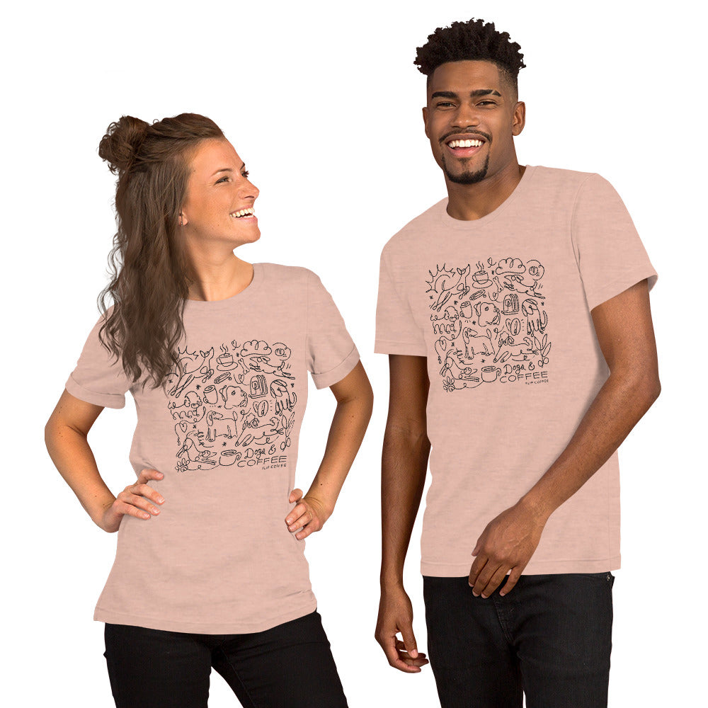 DOGS & COFFEE- Unisex t-shirt / Solid Light