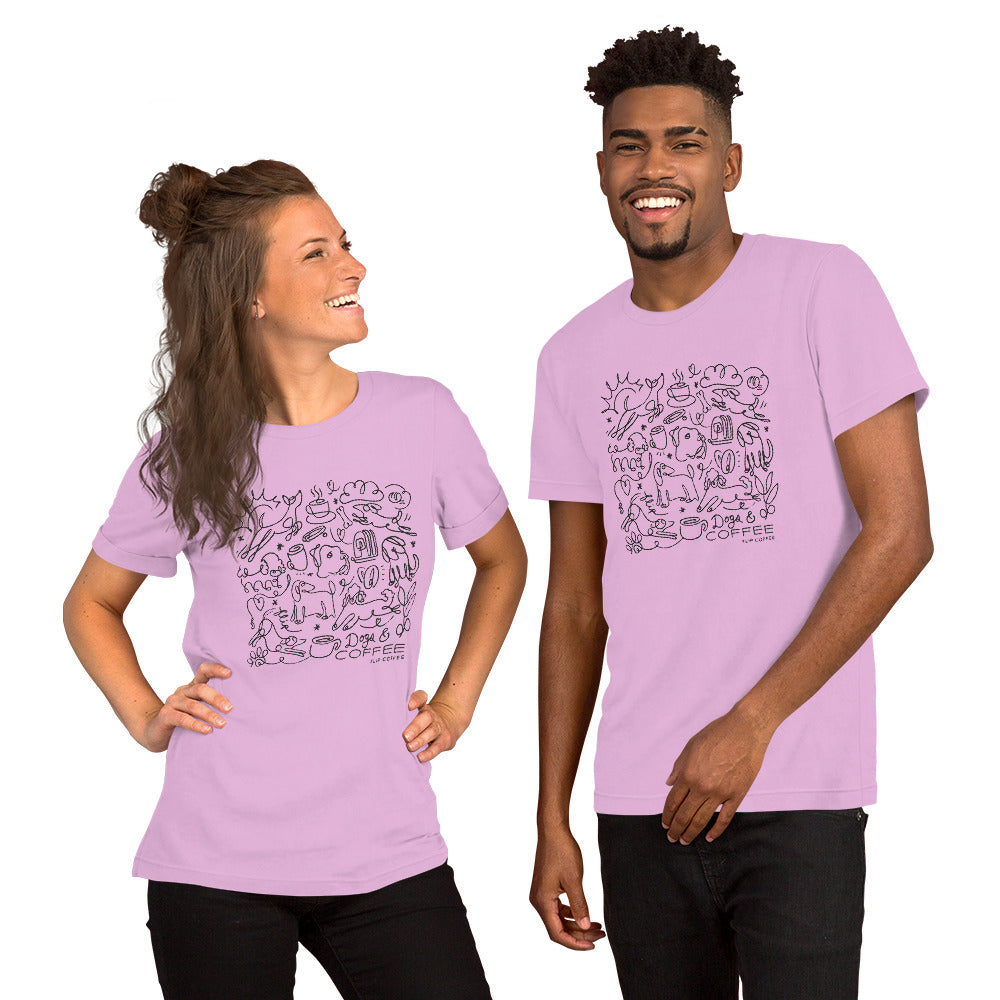 DOGS & COFFEE- Unisex t-shirt / Solid Light
