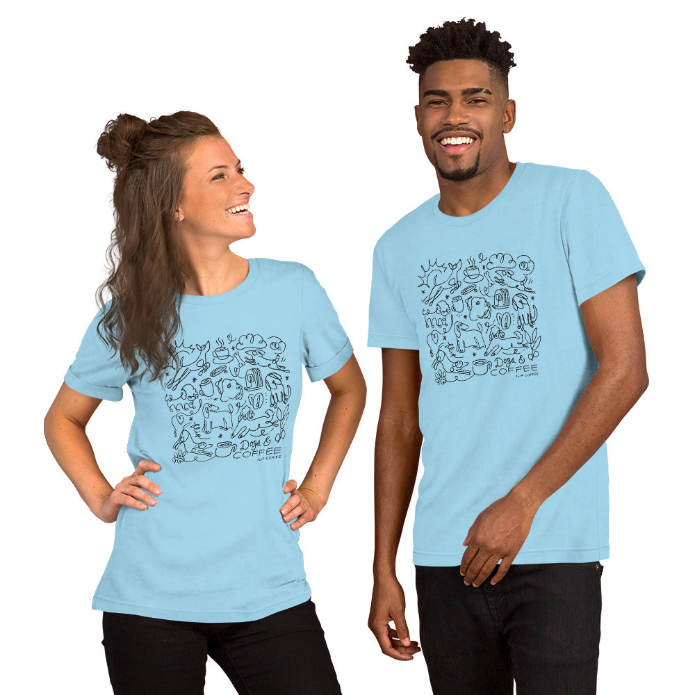 DOGS & COFFEE- Unisex t-shirt / Solid Light