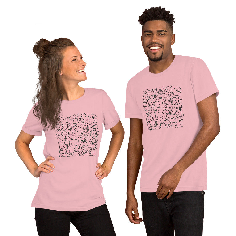 DOGS & COFFEE- Unisex t-shirt / Solid Light