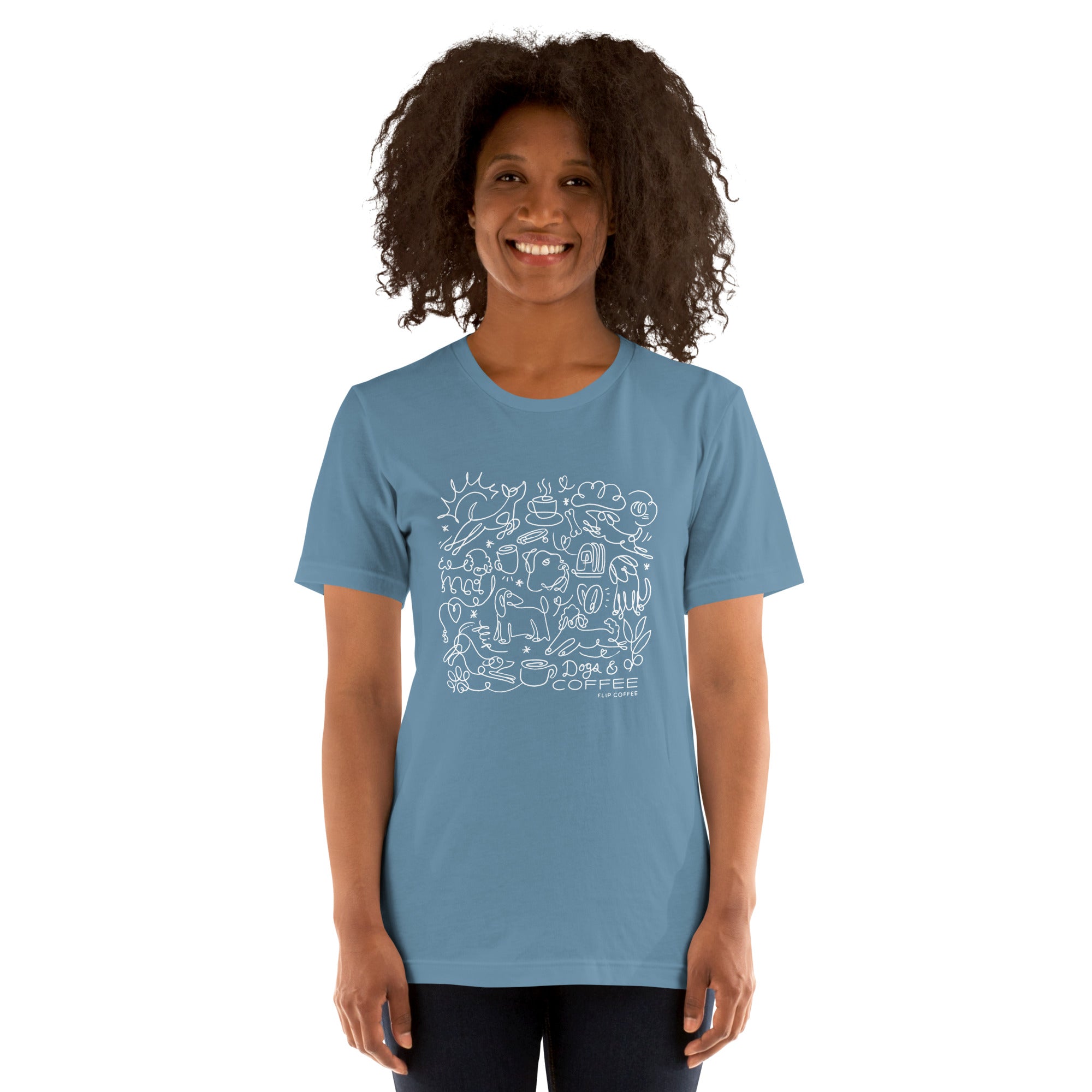 DOGS & COFFEE - Unisex t-shirt / Solid Dark