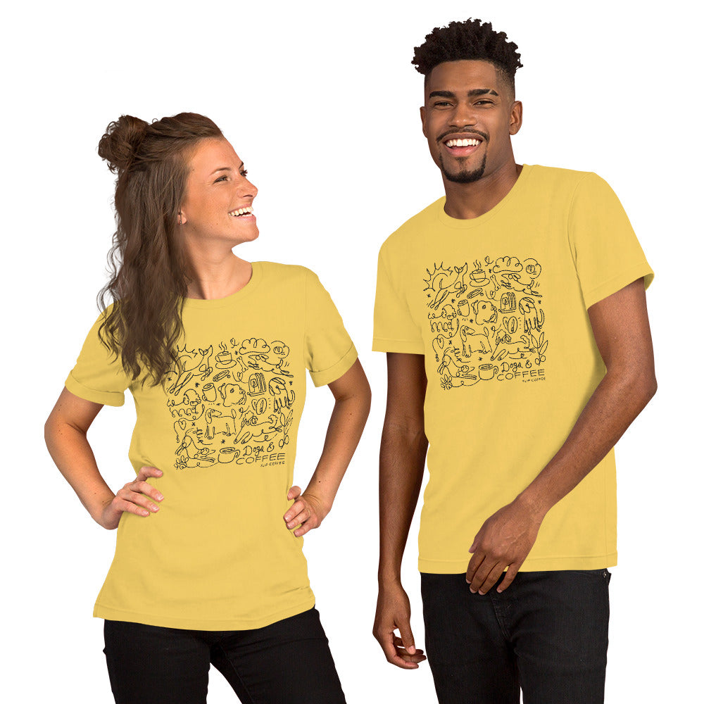 DOGS & COFFEE- Unisex t-shirt / Solid Light