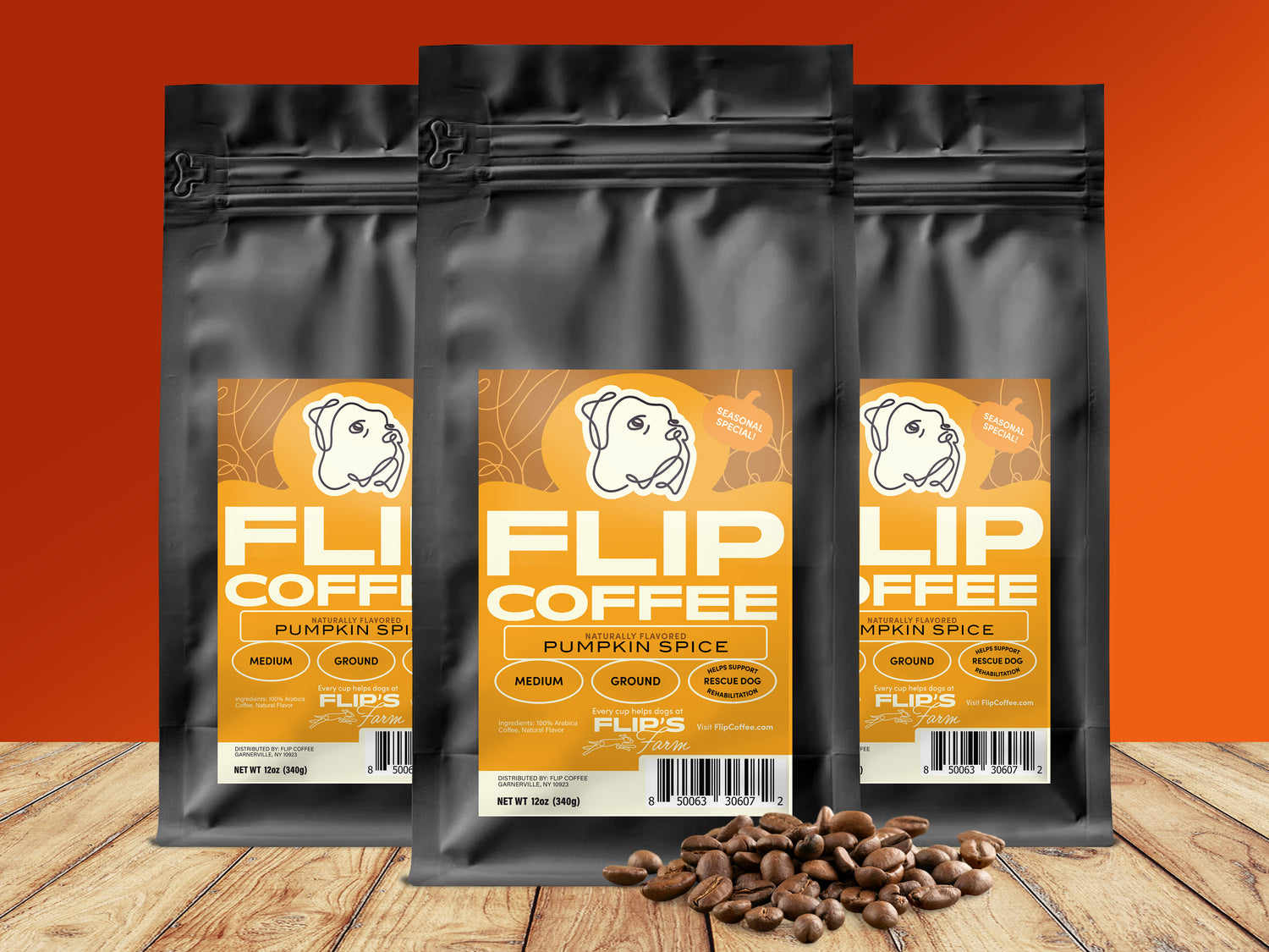 Pumpkin Spice Seasonal 12 oz  Coffee Bag
