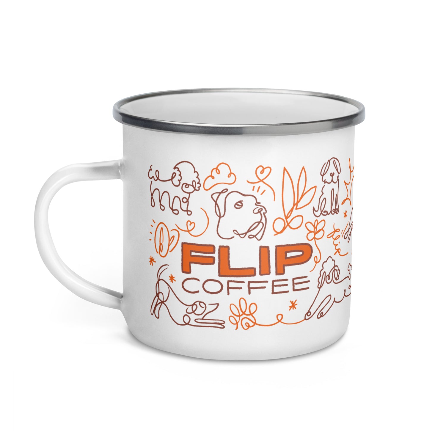 DOGS &amp; COFFEE : Enamel Mug