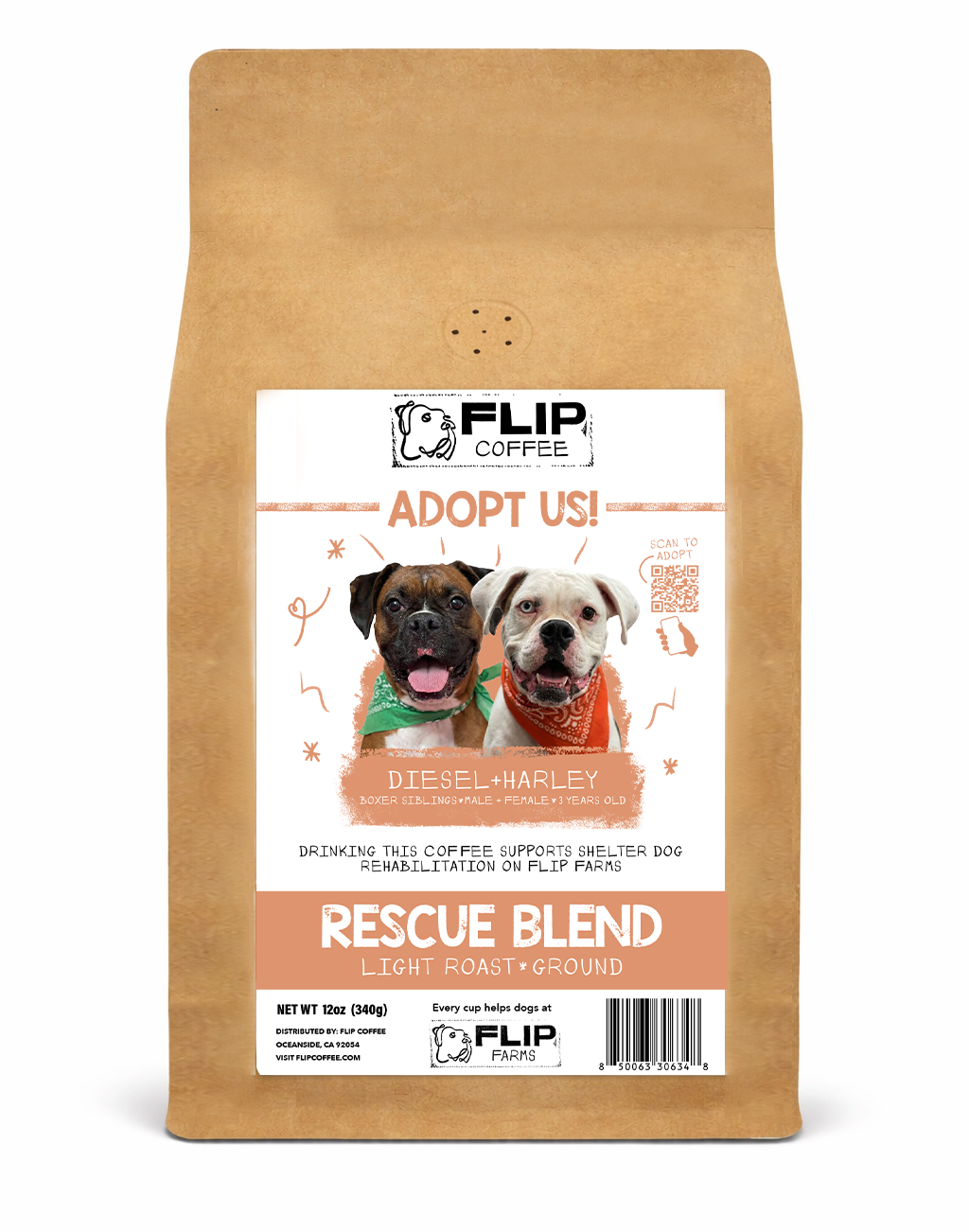 Rescue Blend Light Roast 12 oz  Coffee Bag