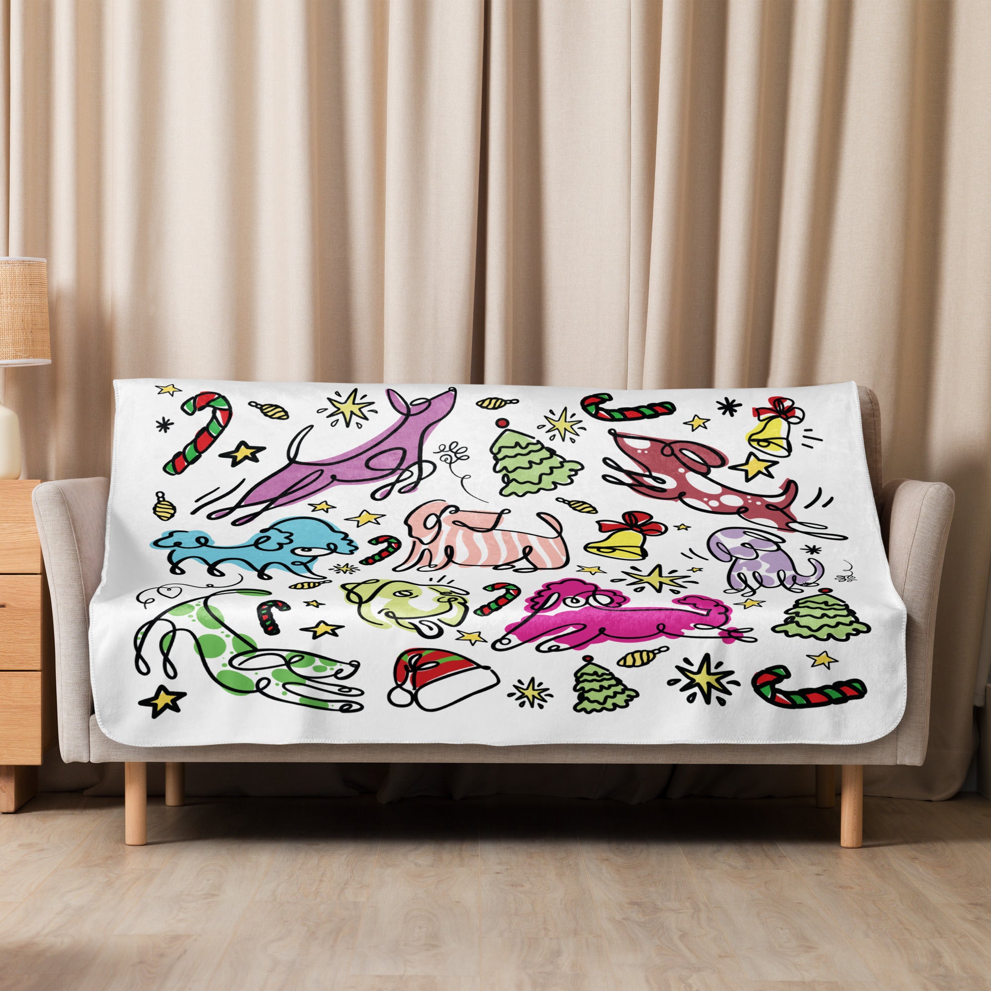 Flip Coffee Sherpa Blanket Holiday Edition - White